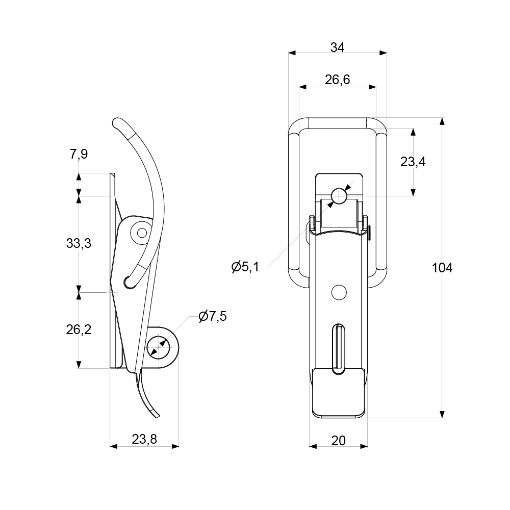 HL104-P Toggle Latch - Image 2