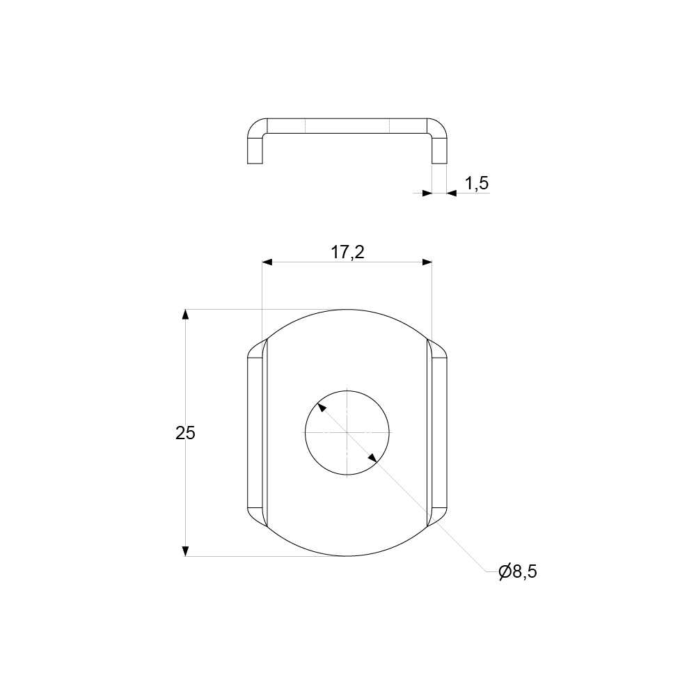 A circular bracket with curved flapped for attaching to units manufactured by Sandfield Engineering.