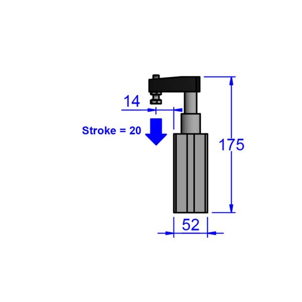 SC40 Pneumatic Swing clamp product specification manufactured by Sandfield Engineering